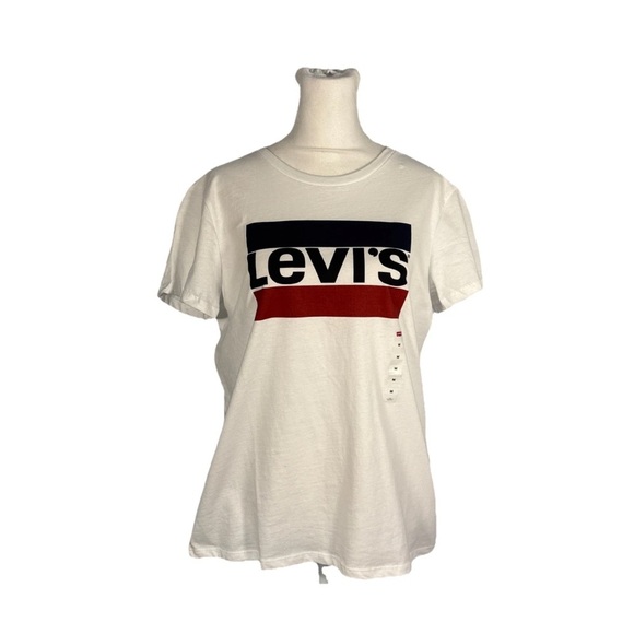 Levi’s Shirt Adult Medium White Short Sleeve Casual Tee - Picture 1 of 12